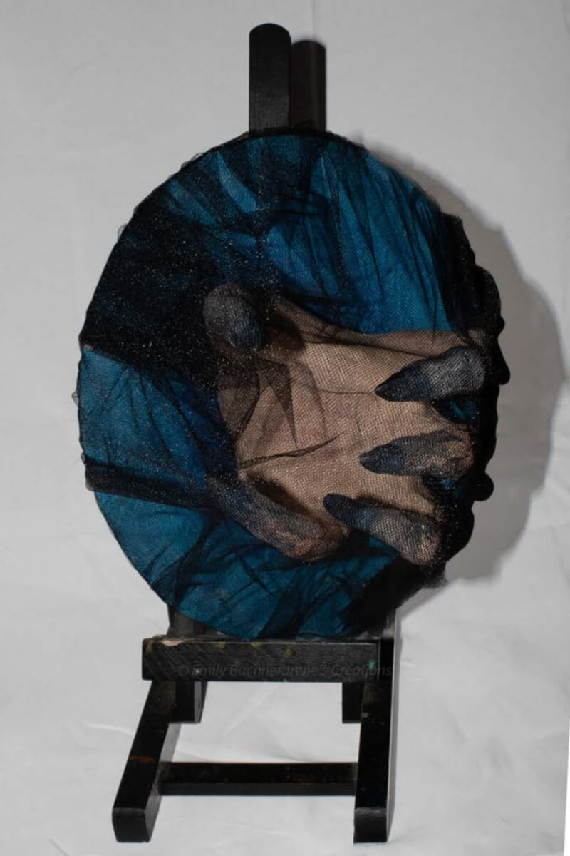 Photo of artwork in the 2026 Maryville College senior art show