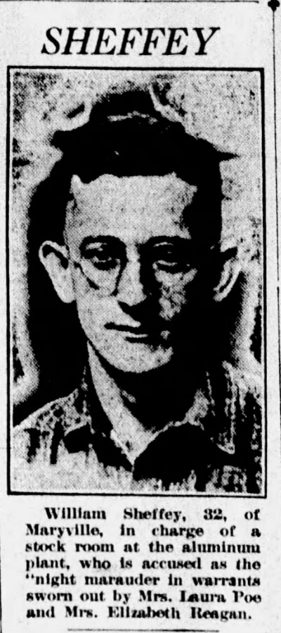 Photo of a newspaper clipping of the Night Marauder suspect