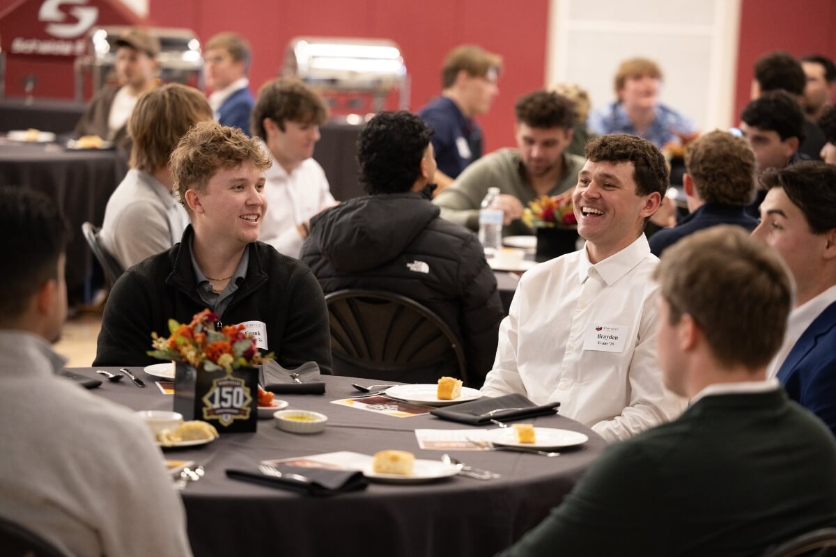 Photo of the First Pitch Banquet on Feb. 7, 2026, celebrating the 150th anniversary of Maryville College baseball