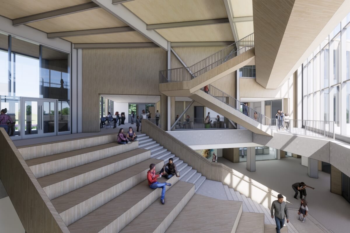 Artist rendering of the Natalie Leach Haslam Center within the Alexander Institute for Conservation Leadership and the Sciences.