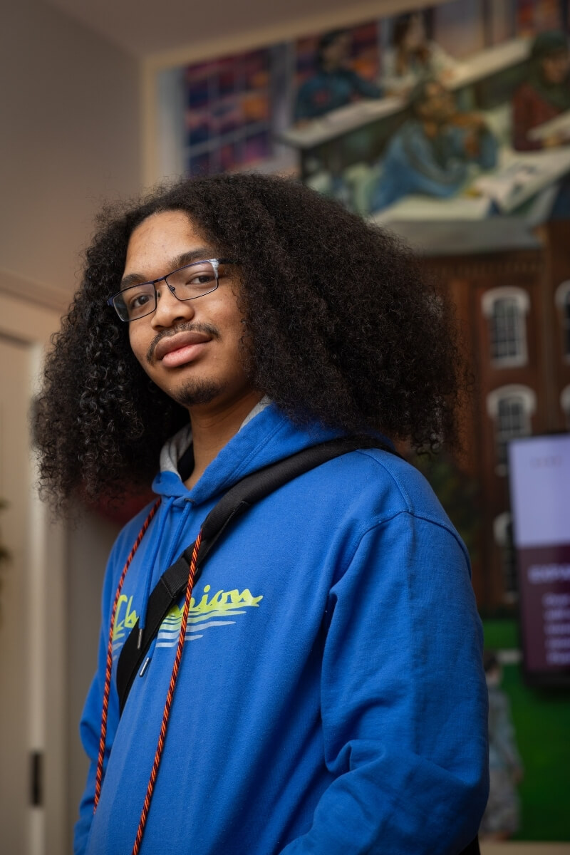 Photo of Lavarius Thenthirath looking stoically at the camera