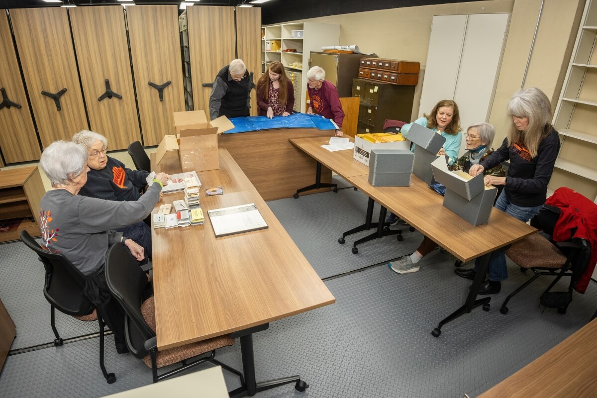 Photo of a group of volunteers in the Maryville College Archives