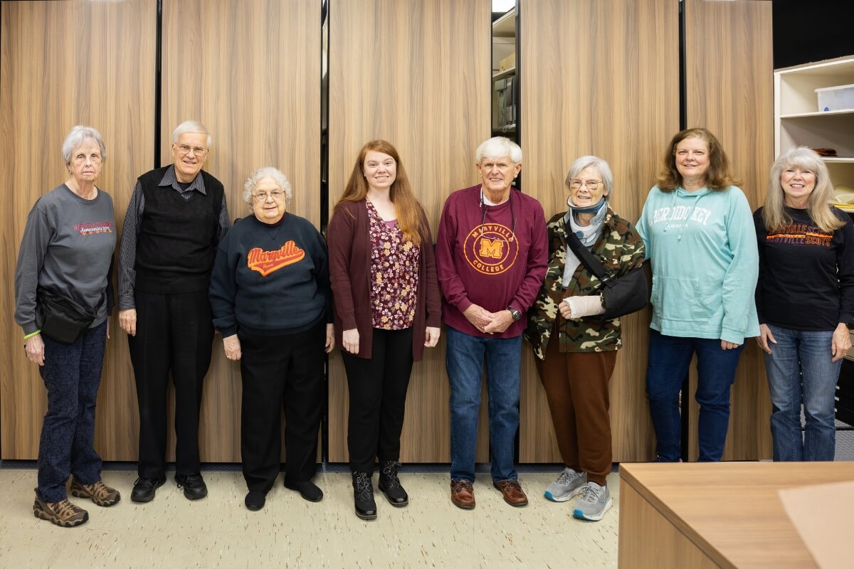 Photo of volunteers who donate their time to the Maryville College Archives