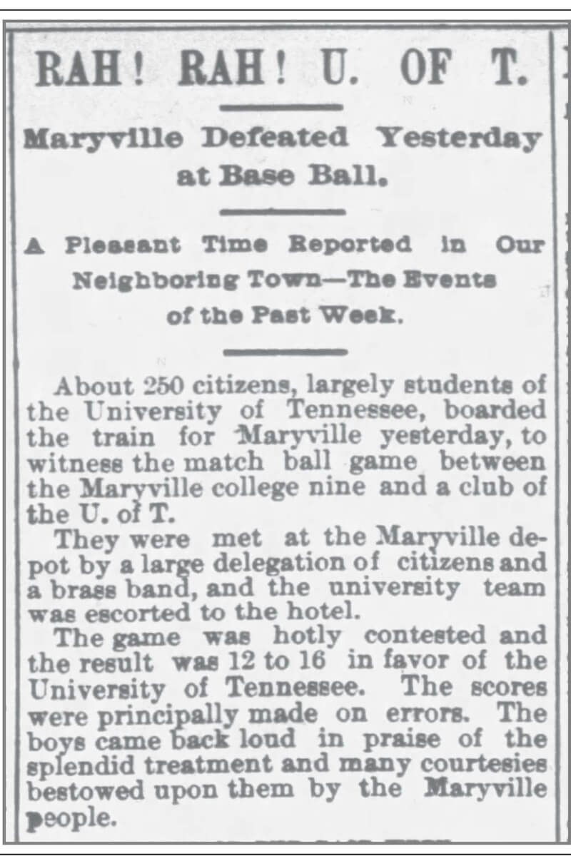 Photo of an 1892 newspaper clipping