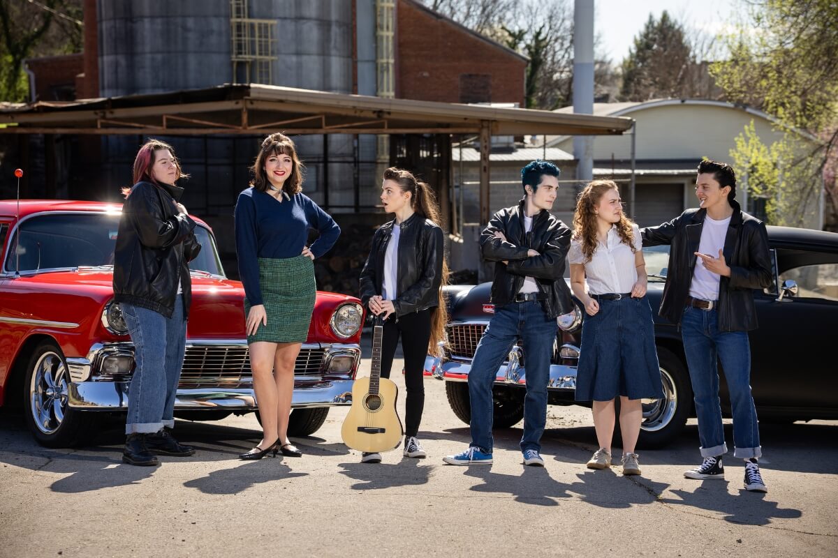 Photo of the cast of "Grease," the spring theatrical production from Maryville College