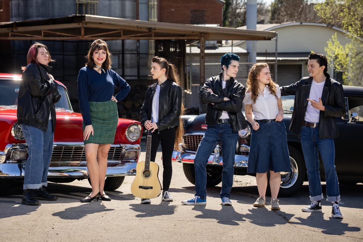 Photo of part of the cast of the Maryville College Theatre production of "Grease"