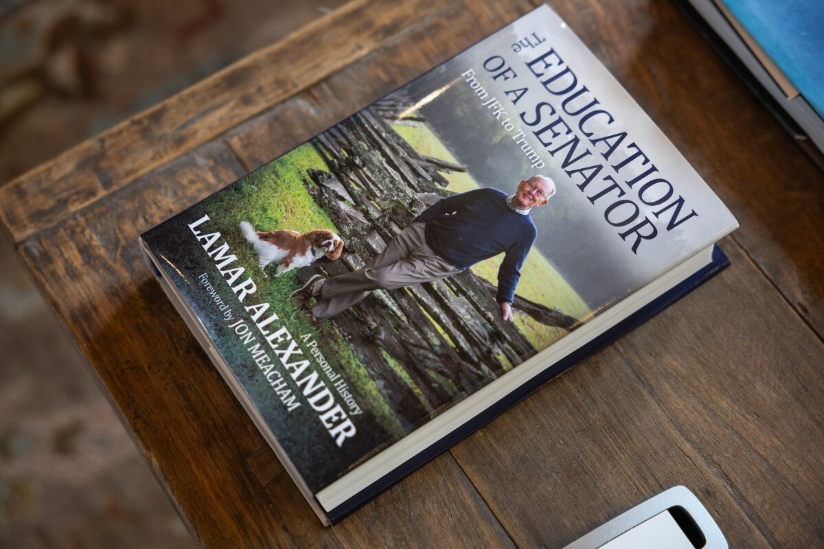 Photo of a book that will be the focus of a Lamar Alexander book-signing